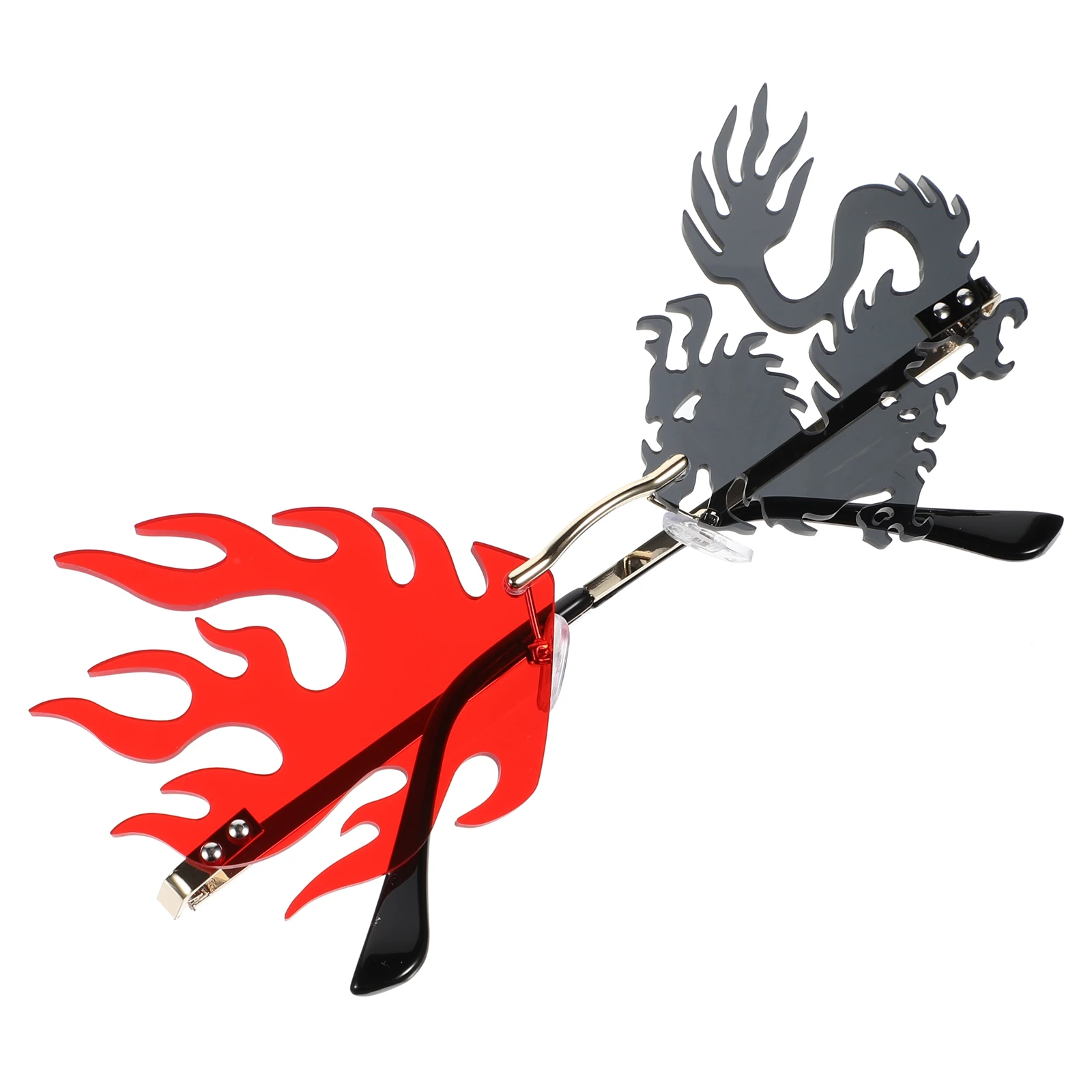 

1 pc Dragon Sunglasses Rimless Party Eyeglasses Funny Spectacles Photo Prop Creative Glasses Protect Eyes Anti Glare