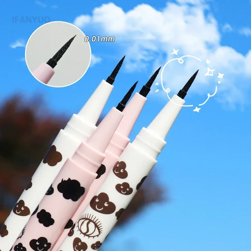 0.01mm Vloeibare Eyeliner Pen Ultradunne Matte Glad Sneldrogende Waterdichte Eyeliner Onderste Wimper Zijderups Potlood Niet Vlekken