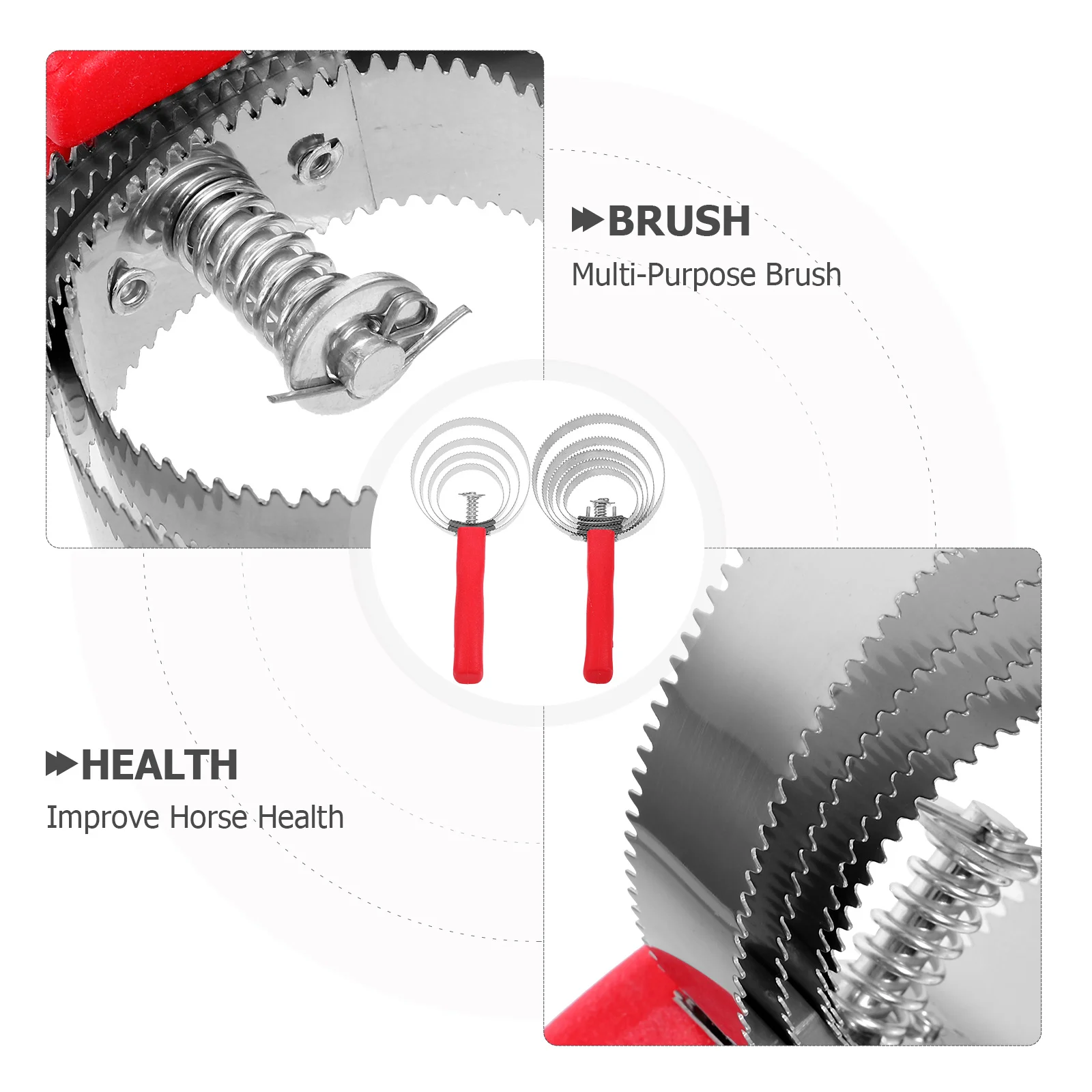 2 قطعة عكسها مزدوجة الوجهين الفولاذ المقاوم للصدأ الكاري مشط قبضة مريحة الاستمالة فرشاة للحصان الكلب البقرة الأغنام الماعز