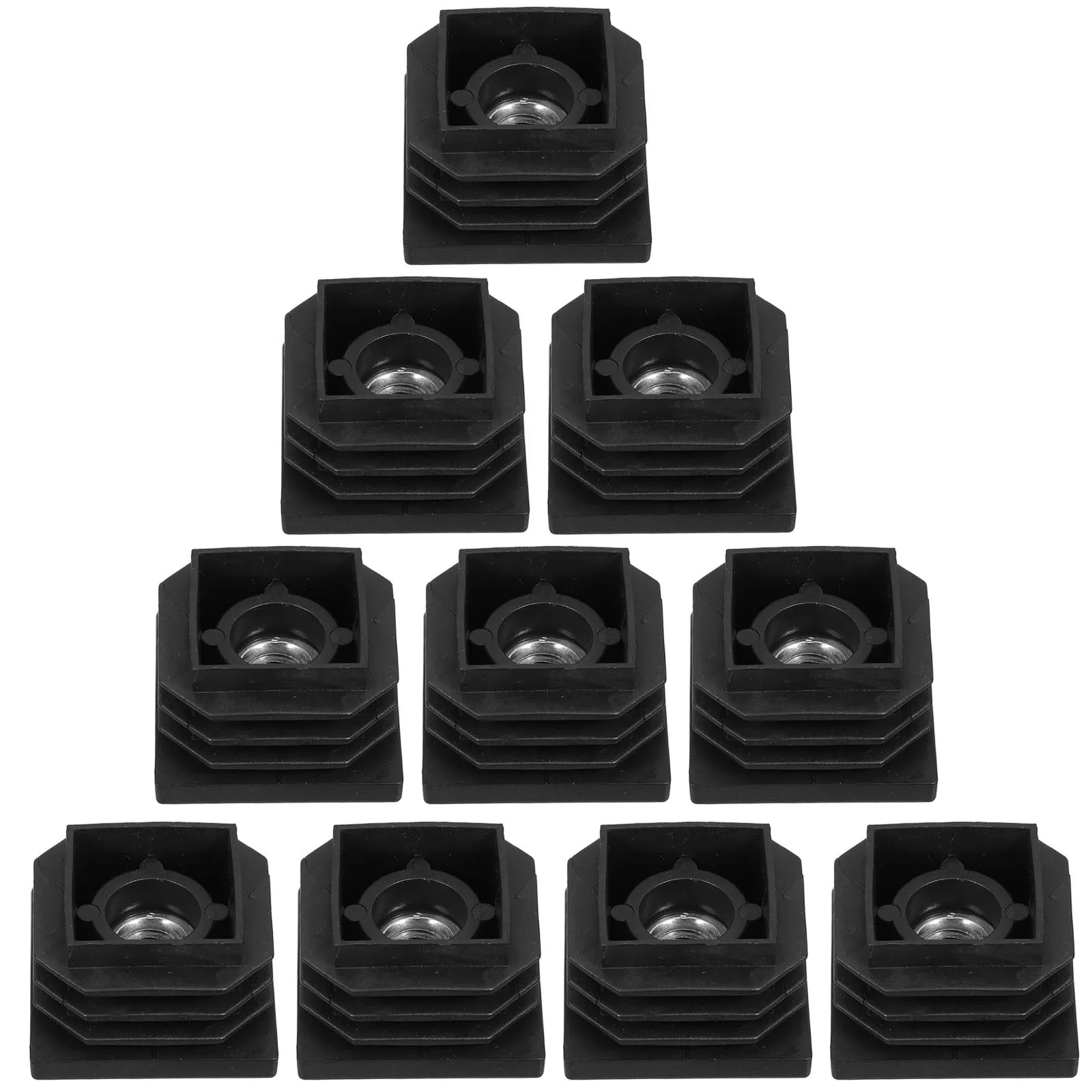 

10pcs Square Plastic End Caps Black For Metal Tubing Furniture Protectors Floor Protector Pads Chair Leg Levelers Table Leg