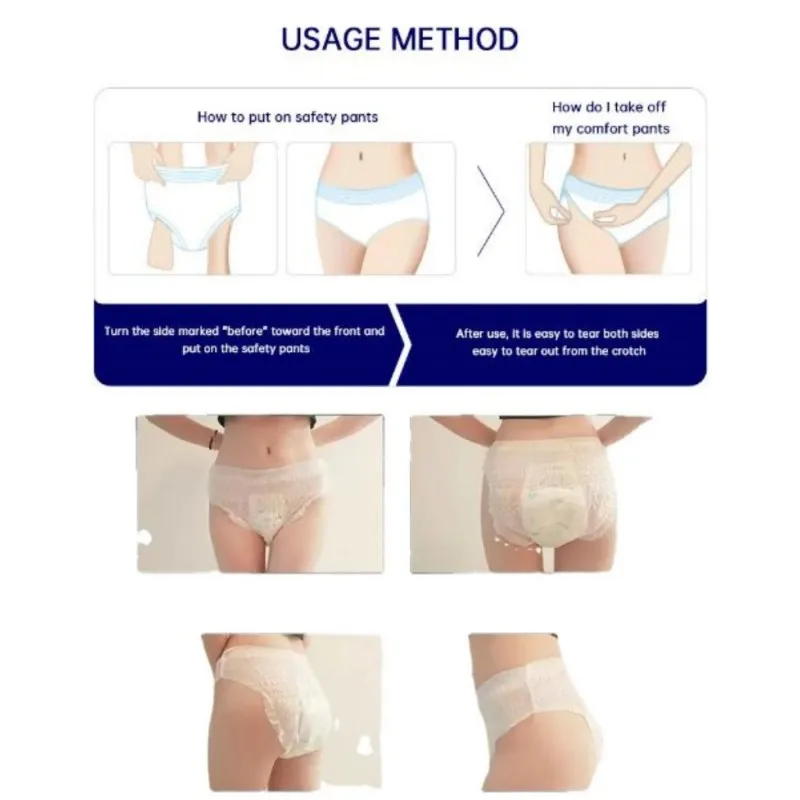 Sanitary Pants Menstrual Pad Disposable Night Use Pads Sanitary Napkins Ultra-Thin Menstrual Pants Sleepwear Postpartum Care Pad