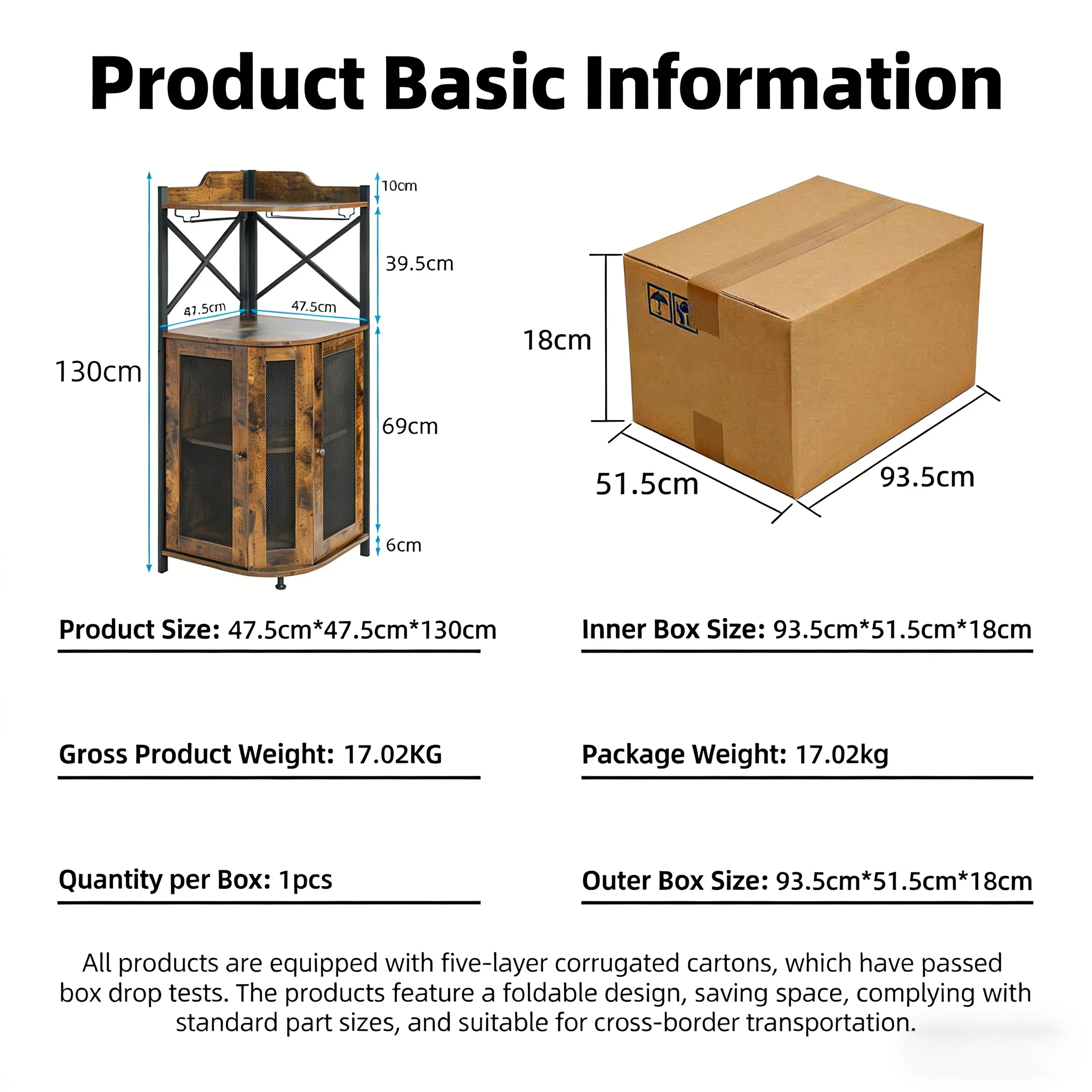 유리 홀더가 있는 코너 바 캐비닛, 메쉬 도어가 있는 산업용 와인 캐비닛, 와인 보관용 개방형 선반이 있는 4단 와인 캐비닛