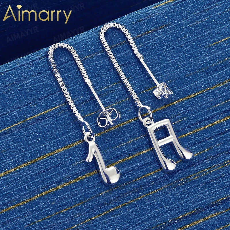 925 Sterling Silver Minimalist Music Symbol Earrings for Women's Parties Banquets Weddings High-quality Fashion Jewelry