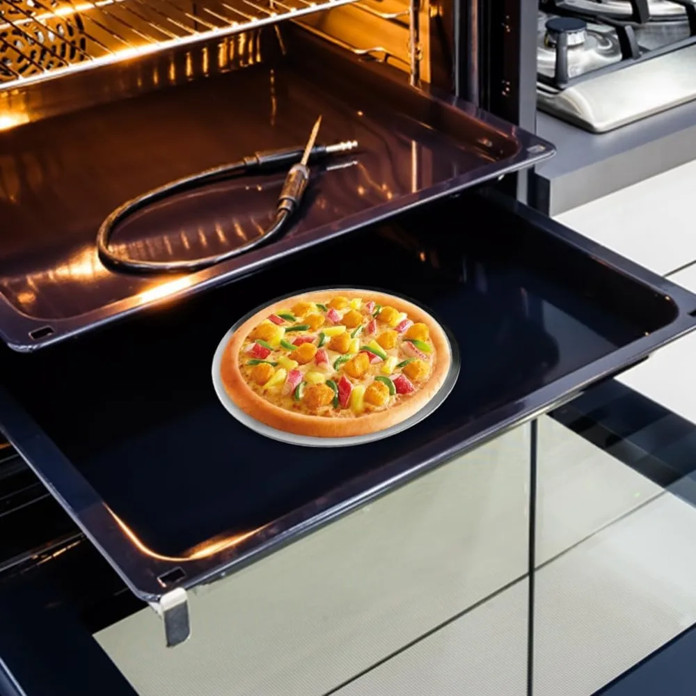 Steel pizza pan, non-stick pizza pan, baking pan, round metal mesh, perforated mesh pan, oven safe