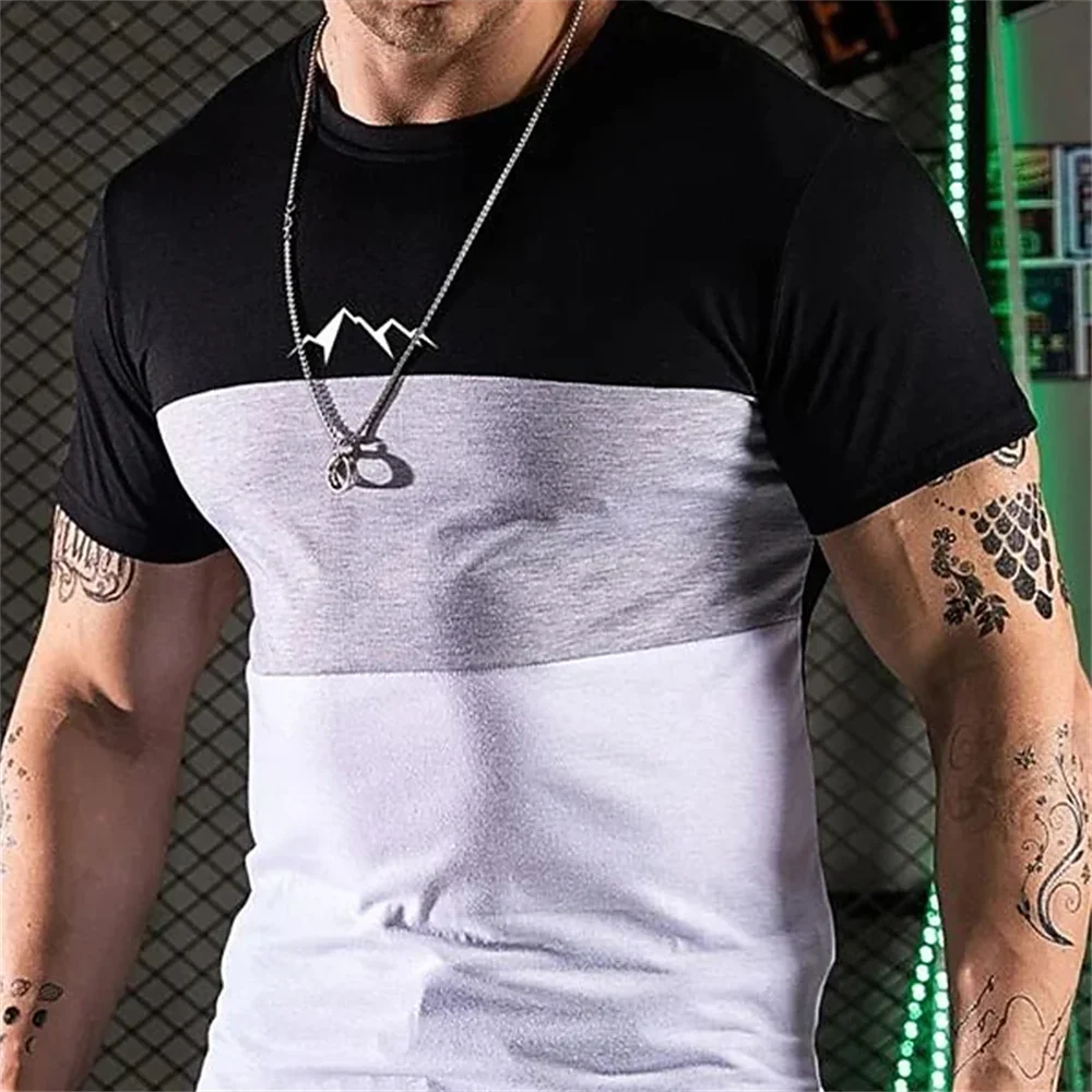 Men's Street T-shirt Summer Men's 3D Stripe Printing Short Sleeve Tops Fashion Everyday T Shirt Oversized Tee Shirt Men Clothing image 6