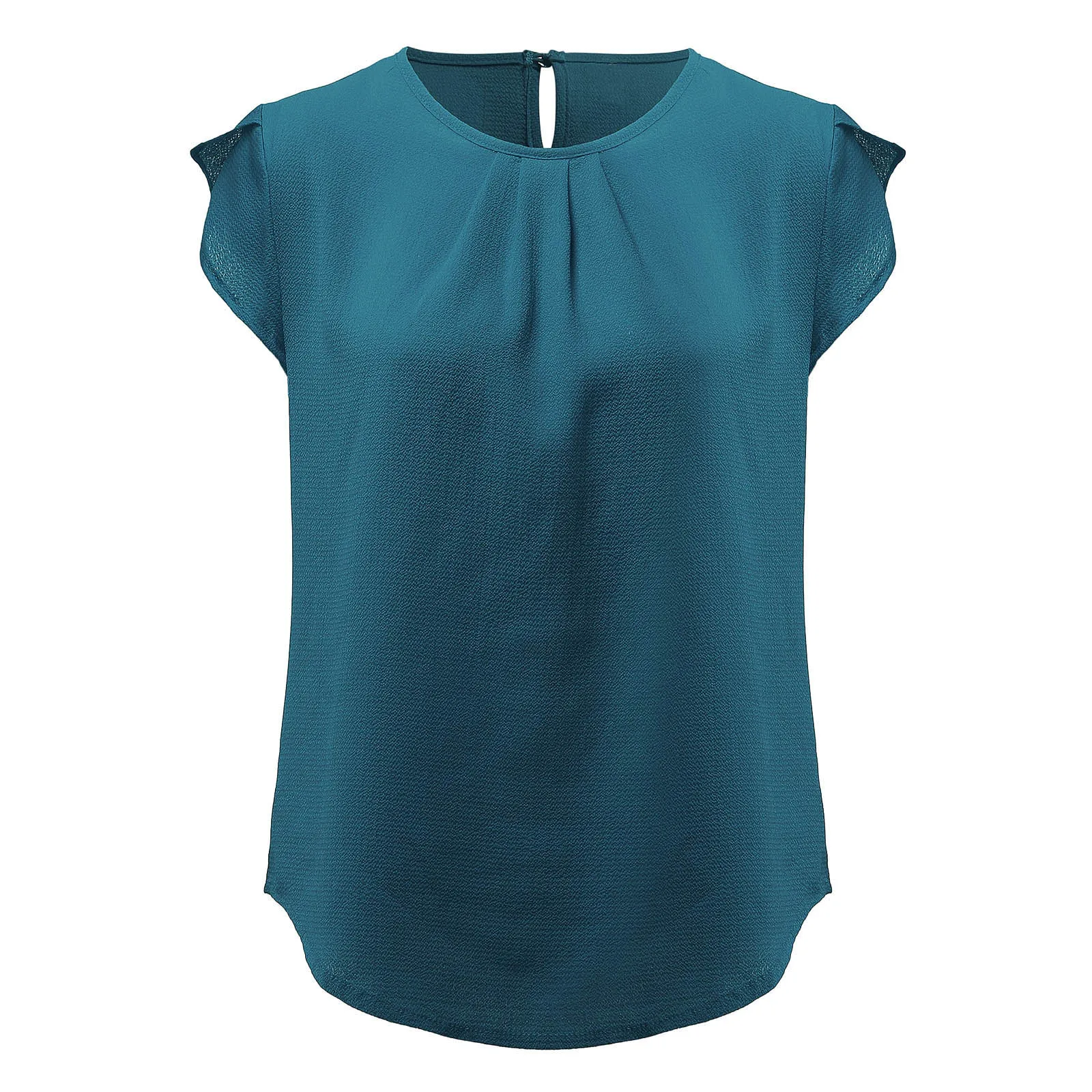 Female Ladies Summer Tops Shirt 2022 Casual Short Sleeve Solid Color Elegant Blouse Tunics