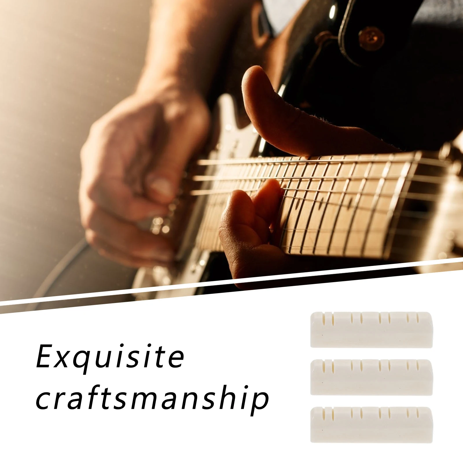 

3Pcs Mandolin Neck Support Stable Design Easy Application Mild Ox Bone Material Protective Role Musical Instrument