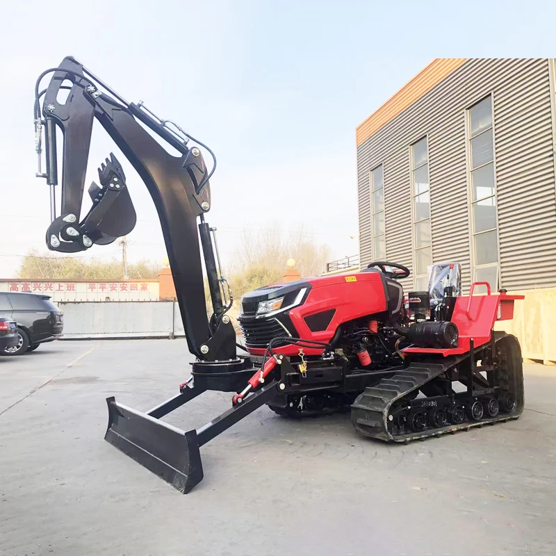 

Индивидуальный прочный сельскохозяйственный трактор-вездеход с гусеничным роторным культиватором, малым микрокультиватором и средним культиватором