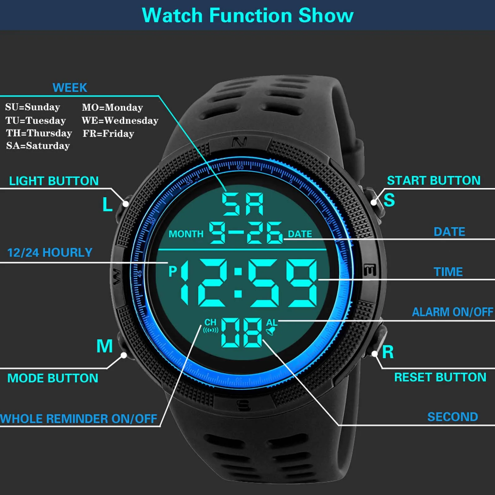 Luxury Mens Digital Led Watch Date Sport Men Outdoor Electronic Watch Minimalist Fashion Thin Watches relogios masculino