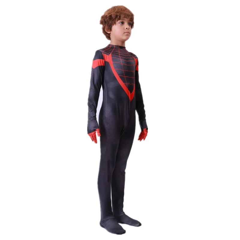 بدلة جسم شبكية مطبوعة خارقة للأطفال ، زي هالوين للفتيان والفتيات ، مكياج حفلة موسيقية ، لعب الأدوار ، العنكبوت