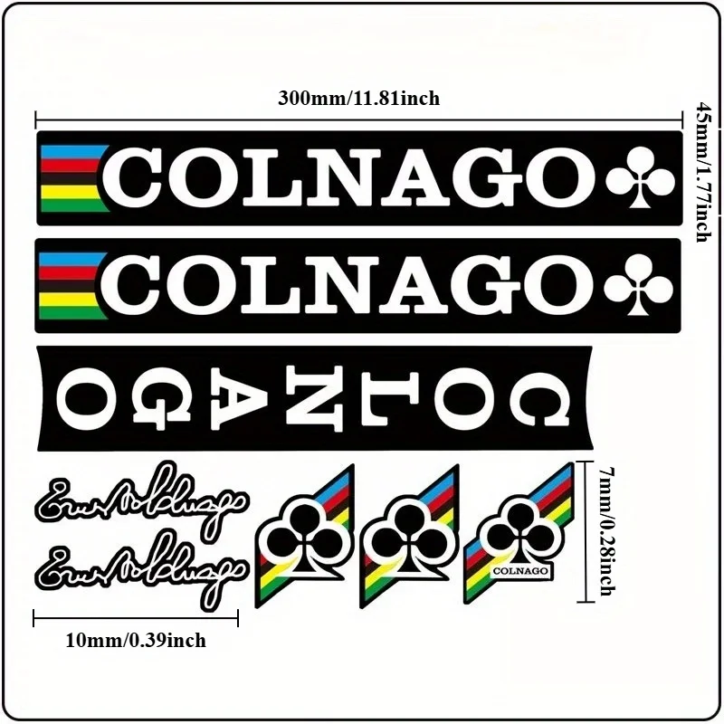 شارات COLNAGO Diamond المضادة للتآكل - بدون غطاء شعار أصلي، مقاومة للماء لدراجة الطريق، ملصقات رياضية
