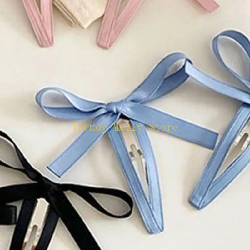 N5KB Bowknot Hair Clip Ribbon Bow Hair Scle
