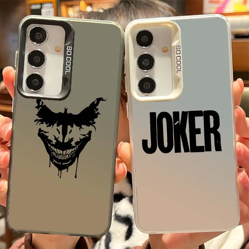 J-Jokers الفاخرة الفن B-Batmans لسامسونج غالاكسي S25 S24 S23 S22 S21 S20 FE زائد ملاحظة 20 الترا 5G الملونة الفضة جراب هاتف