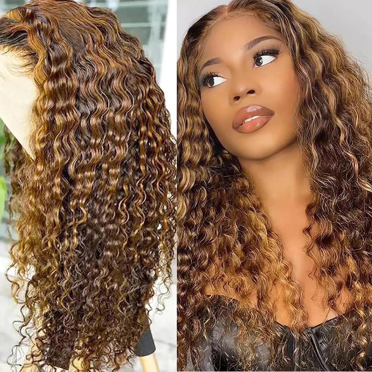 

Парик из натуральных волос 13x4 Highlight Honey Blonde, 13x6 HD Lace Front, для женщин, с кудрями, волнистый, с фронтальной кружевной вставкой, предварительно проработанный, 4x4