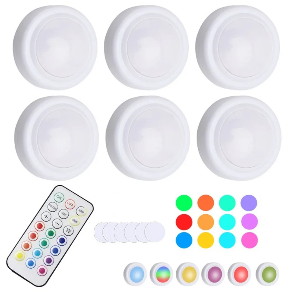 

New RGB LED Under Cabinet Lights with Remote Control Dimmable LED Cabinet Lamp 13 Colors Indoor Lighting for Kitchen Bedroom