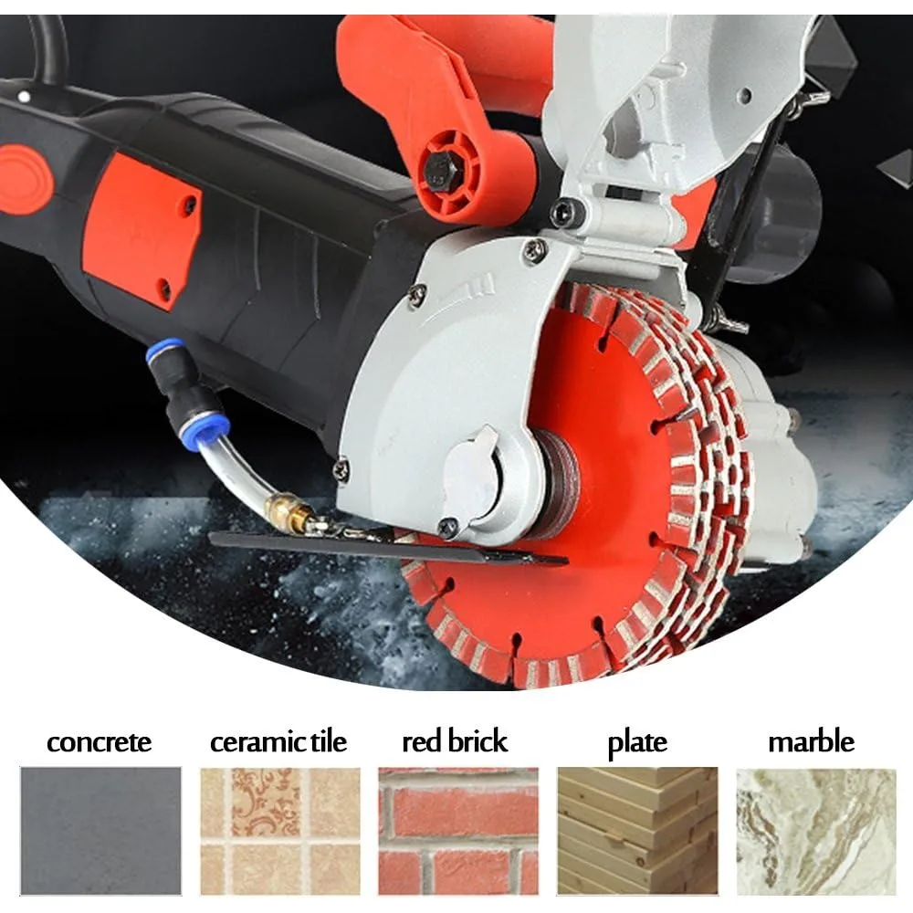 ماكينة قطع الأخدود الجدارية الكهربائية 110 فولت 4800 وات مع صندوق حمل و5 شفرات منشار لفتق الحائط ومطاردة الطوب #6