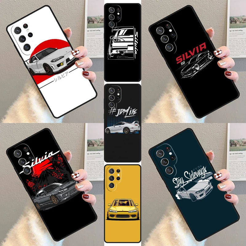 Silvia S15 JDM Tuner Cars Phone Case For Samsung Galaxy S23 S21 S20 FE S24 S22 Ultra Note20 S10 S9 S8 Plus Silicone Cover