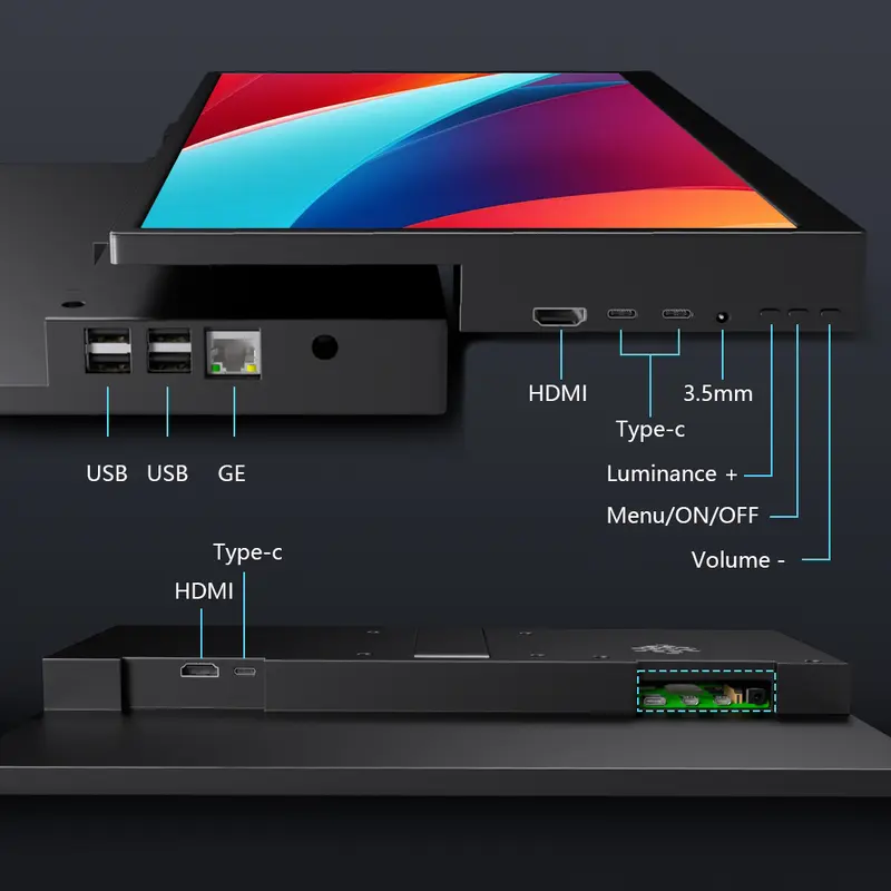 14 inch Monitor for Raspberry Pi 5 4 3 Touchscreen 1920x1200 16:10 Display HDMI USB Interface for Computer Program Monitors - Image 5