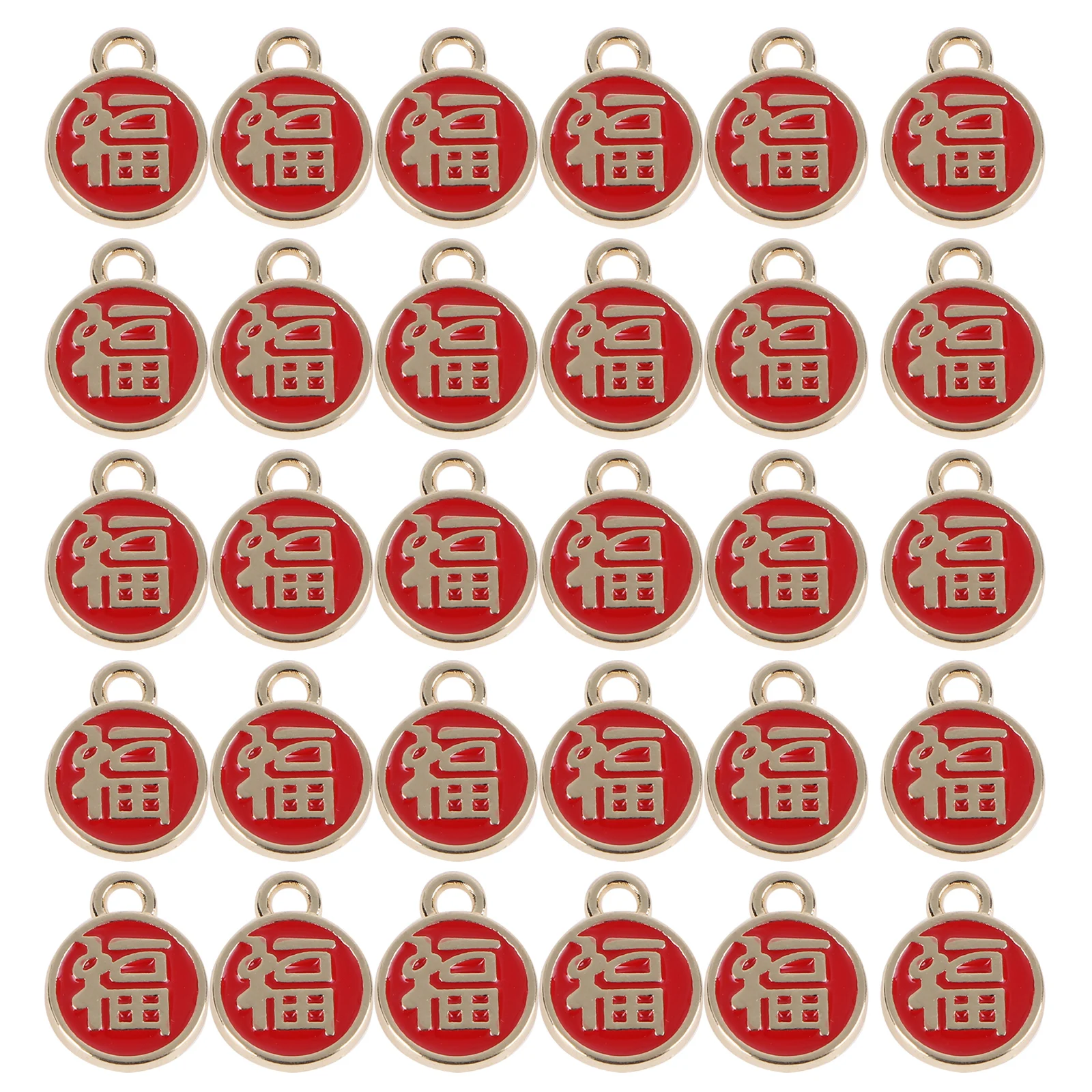 

30pcs Red Pendants DIY Earrings Necklace Charms Decorative Pendants Gold Plated Alloy Jewelry Accessories