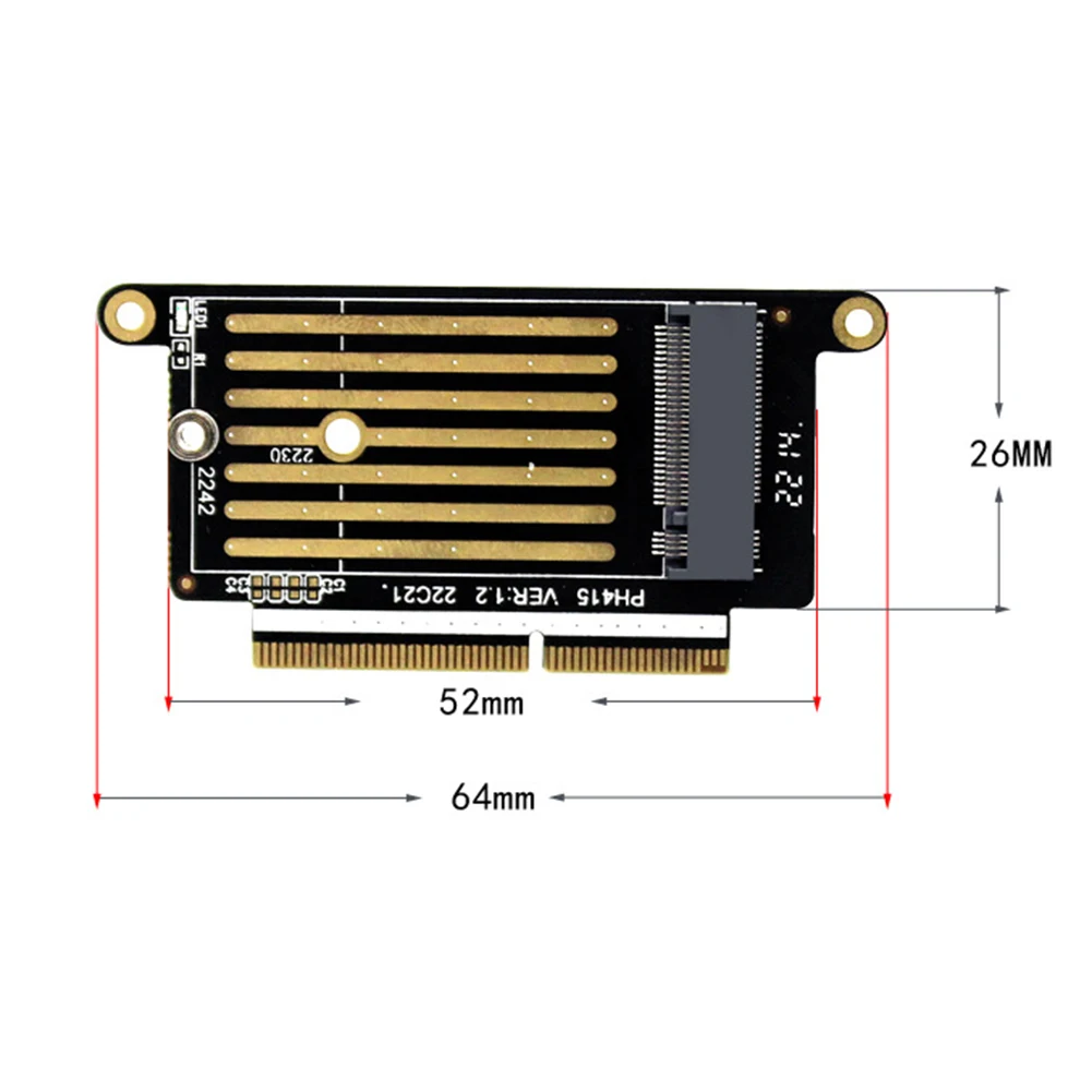 M.2 NVME M Key M Key NVMe M2 SSD Adapter Card Plug and Play NGFF M.2 SSD Riser for 2230/2242 SSD for MACBOOK PRO 2016/2017 A1708