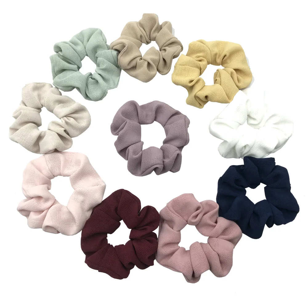 

20pcs 10 Colors Soft Fabric Hair Scrunchies Wholesale Girls Elastic Hair Band Headwear Gift Ponytail Holder Hair Accessories