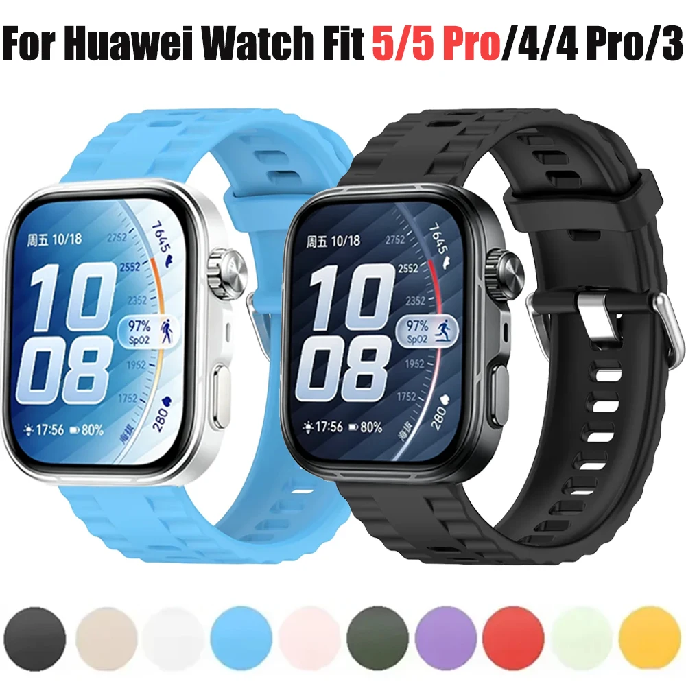 Original Silikonarmband für Huawei Watch Fit 5/5 Pro Sportarmband Ersatz-Armband für Huawei Watch Fit 4/4 Pro/3 Correa