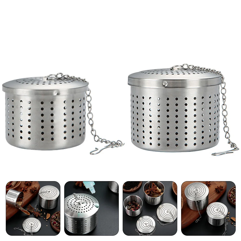 

2 Pcs Cup Stainless Steel Tea Strainer Filter Ball Kitchen Infuser Office with Pots