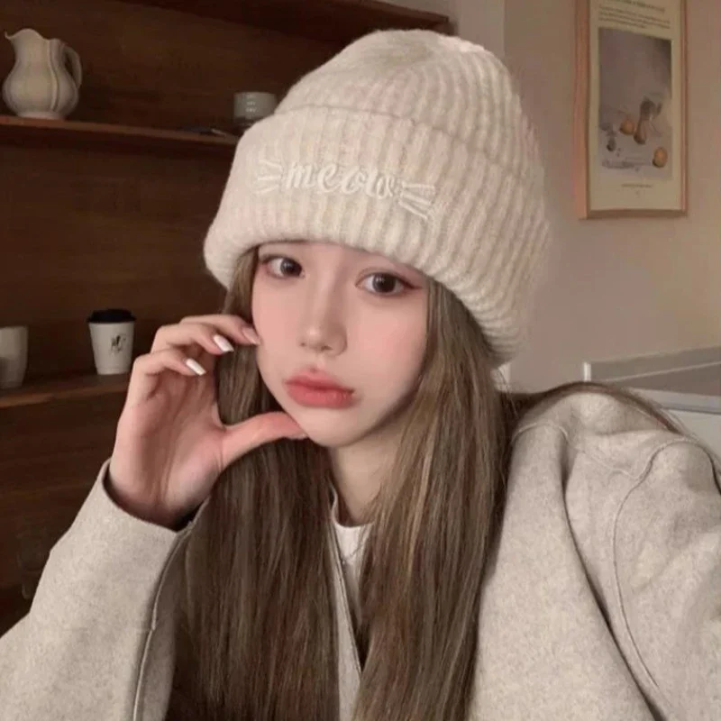 Autumn And Winter Pile Hat Fashion Wool Knitted Hat Loose Large Head Circumference Show Face Small Versatile Casual Cold Hat