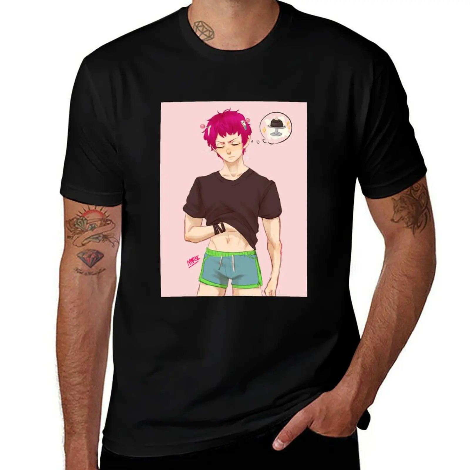 Sleepy Saiki T-Shirt Basic Plain Tee for Spring and Summer T-Shirt