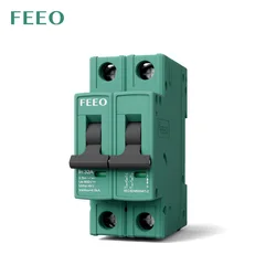 FEEO New FPV-63 2P DC Breaker Electric Circuit Breaker Switch 550/ 800V MCB On Din Rail for Solar Protection PV CE Certification