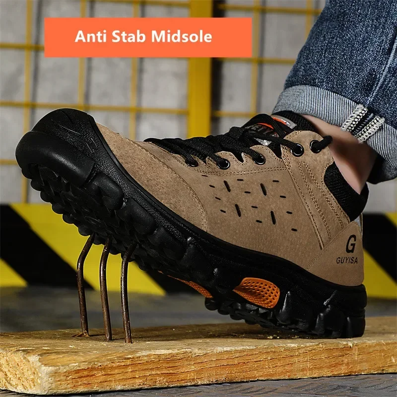 Industrial Anti-slip Safety Shoes Man Protective Work Shoes Sneakers with Steel Toe Cap Puncture Proof Working Boots for Welder