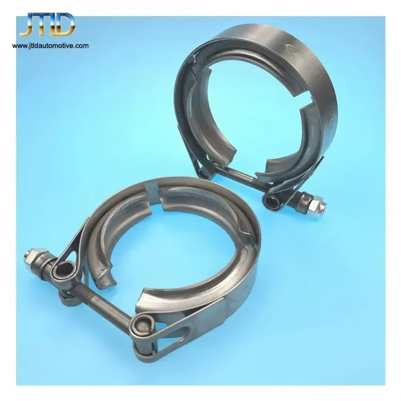 JTLD 2.5 Inch V Band Clamp with Stainless Steel Flanges for Turbo Downpipe Exhaust Systems