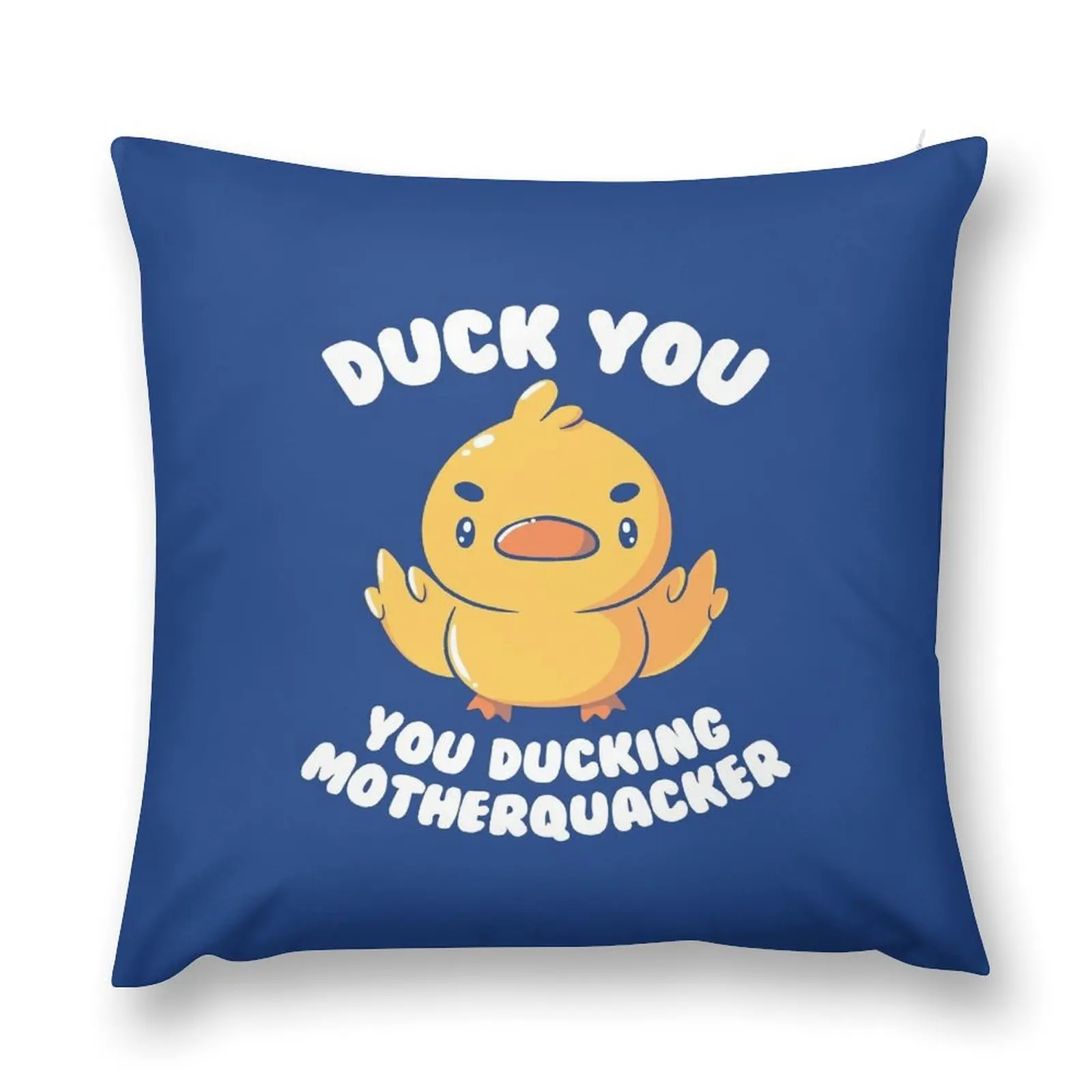 Ducking Motherquacker by Tobe Fonseca Throw Pillow Cusions Cover covers for pillows pillow