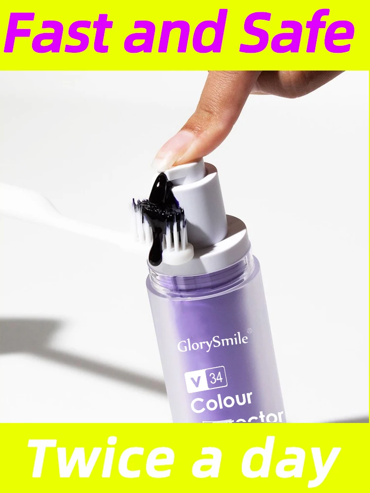 V34 Dental Whitening Toothpaste Tooth Yellowing Color Correction Instant Teeth Whitener Cleaning Tooth Stain