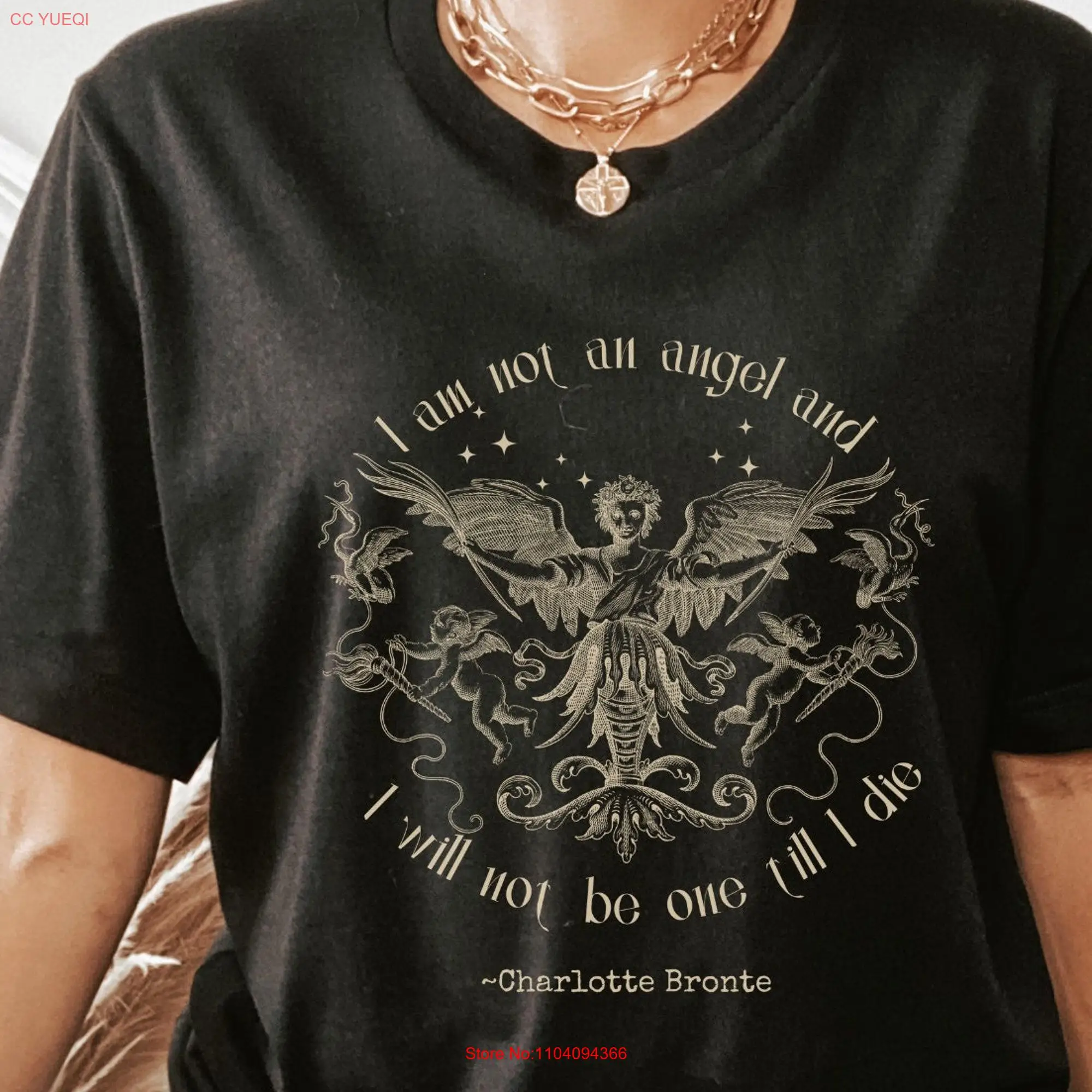 Jane Eyre T Shirt Bookish PoeT Goth Literature Bronte Dark Academia Angel Literary Top long or short sleeves