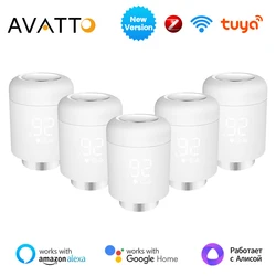 AVATTO ZigBee3.0 1-5PCS TRV Tuya Radiator Actuator Valve Smart Programmable Thermostat Temperature Heater Work Alexa Google Home