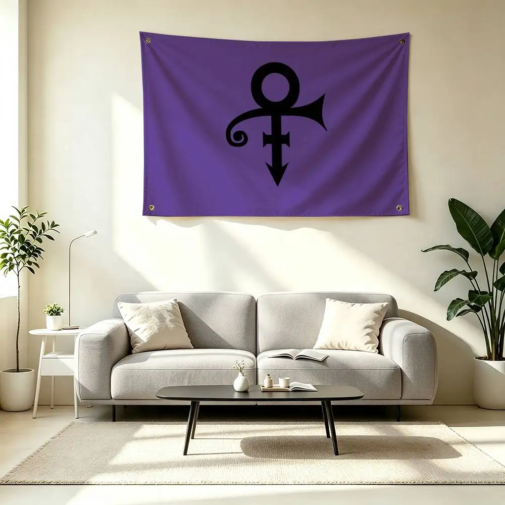 P-Prince Rock Singer Logo Flags for Bedrooms Home Decor Items Outdoor Decors Garage Decoration Flaga