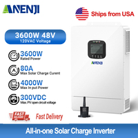 3.6KW Hybrid Solar Inverter 120V On/Off-Grid Pure Sine Wave 4000W PV input power 300VDC Solar Charge Controller With WiFi