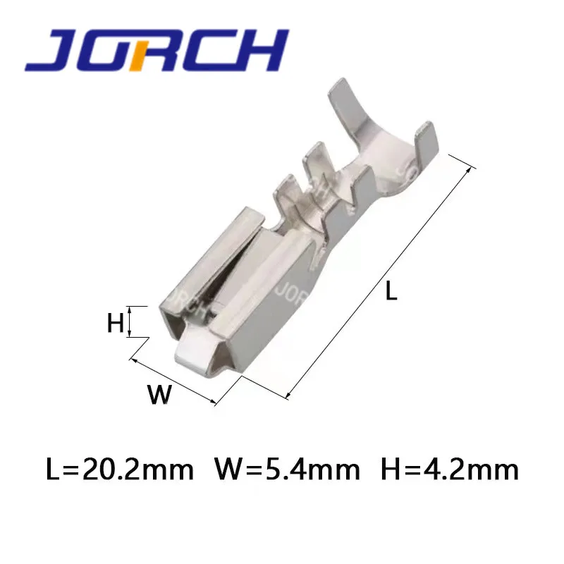 4.8mm DJ621B-4.8 Female Crimp Brass Wire Terminal Tin Copper Car Speaker Electrical