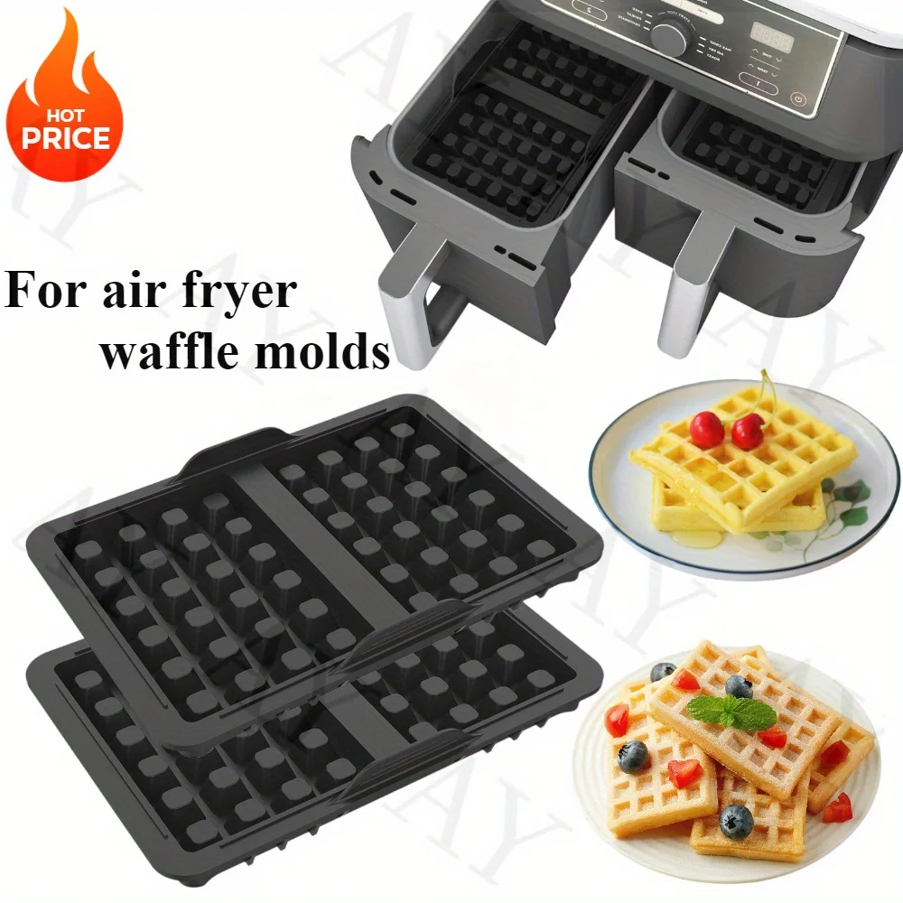 Air Fryer Waffle Silicone Baking Pan Waffle Mold for Ninja AF300EU AF400EU AF451EU SL400EU AF500DE and Many Other Air Fryers