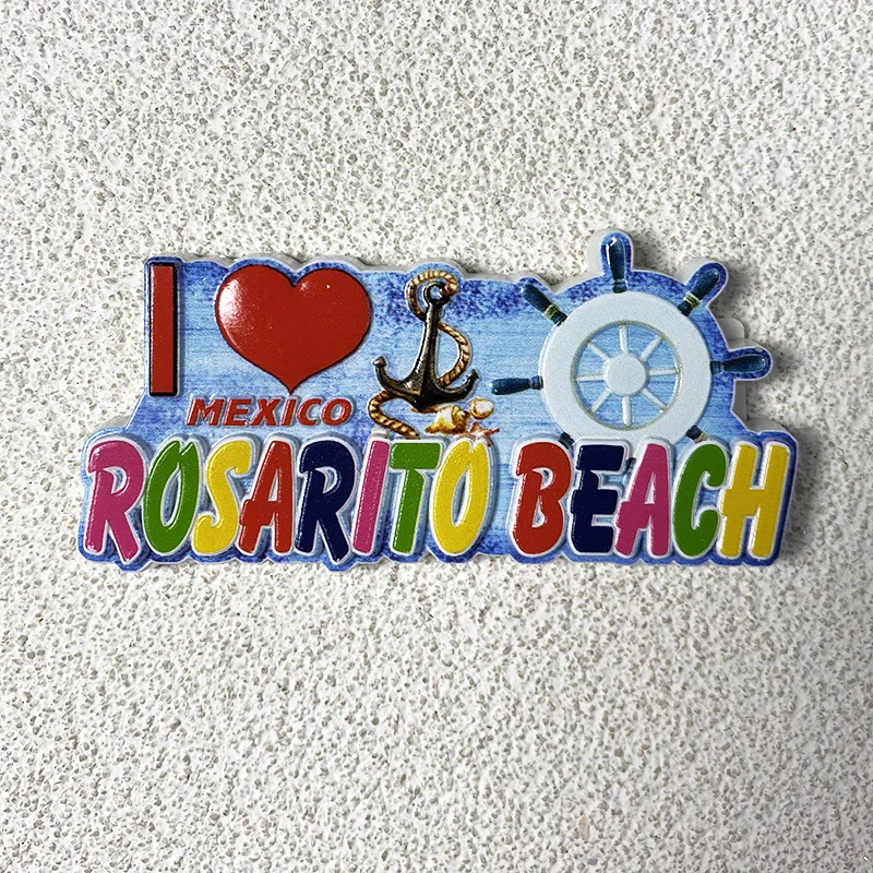 

Mexico Rosarido Beach tourism souvenir 3d stereo nature scenery ins Wind Magnet refrigerator sticker