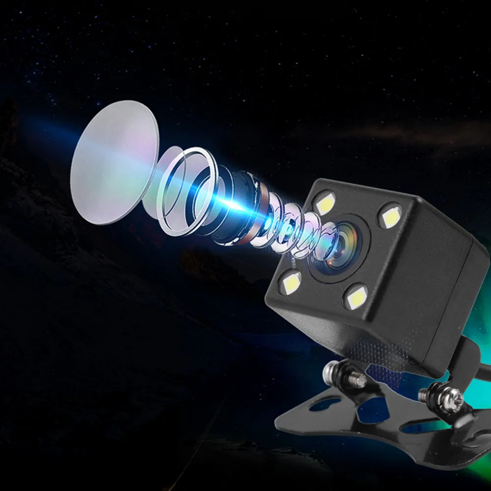 8 12 LED 12 فولت زاوية واسعة HD كاميرا الرؤية الخلفية للسيارة الرؤية الخلفية فيديو كاميرا السيارة احتياطية عكس الكاميرا للرؤية الليلية كاميرا لموقف السيارات