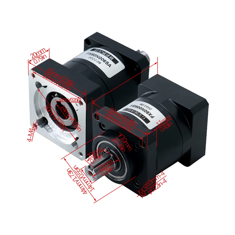 HLTNC custom service speed ratio 3 4 6 10 16 24 36 50 64 96 144 216 gear servo planetary gearbox reducer PX60 numerical control