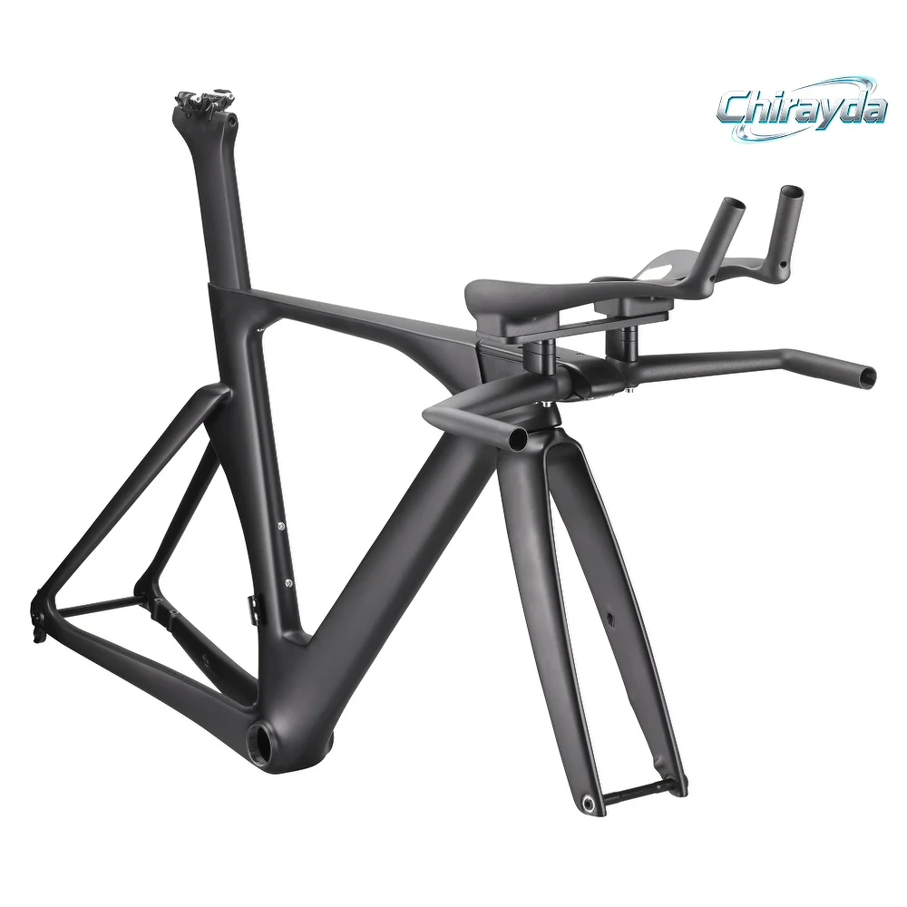 

CHIRAYDA New T1100 Toray Carbon Fiber Triathlon Frame For Time Trial Racing Bike Aero Handlebar Lightweight Enhanced Performance