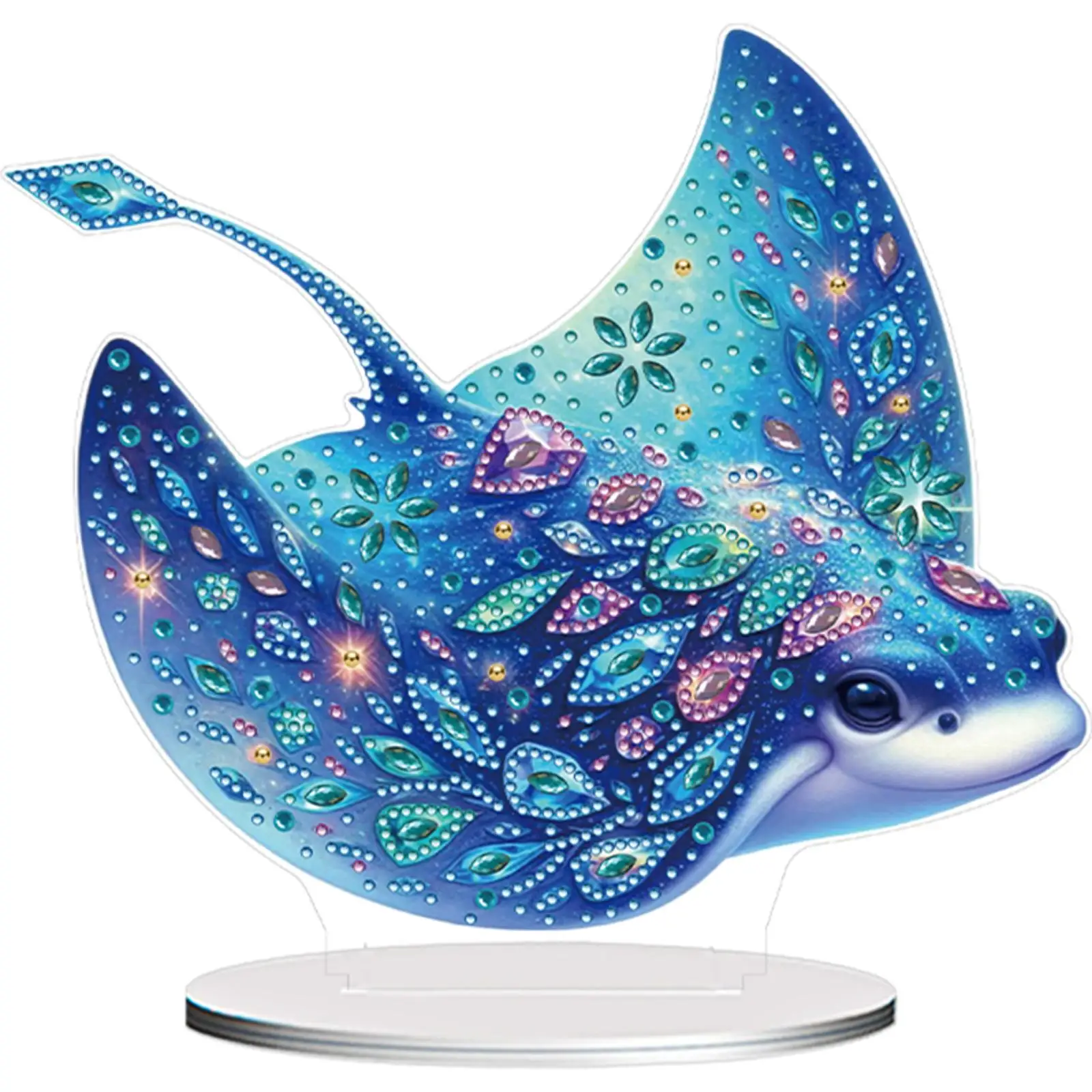 

Sea & Land Animals DIY 2D Flat Acrylic Desktop Diamond Art Kits Single Side 24x22cm for Home Office Desktop Decor