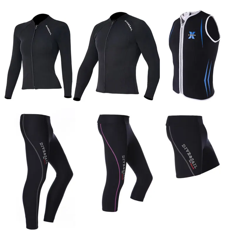 Dive & Sail Wetsuit Tops or Bottoms 1.5mm 2mm 3mm Neoprene Wetsuits Jacket Pants Shorts Capris Thermal Swimsuit Dive Suits