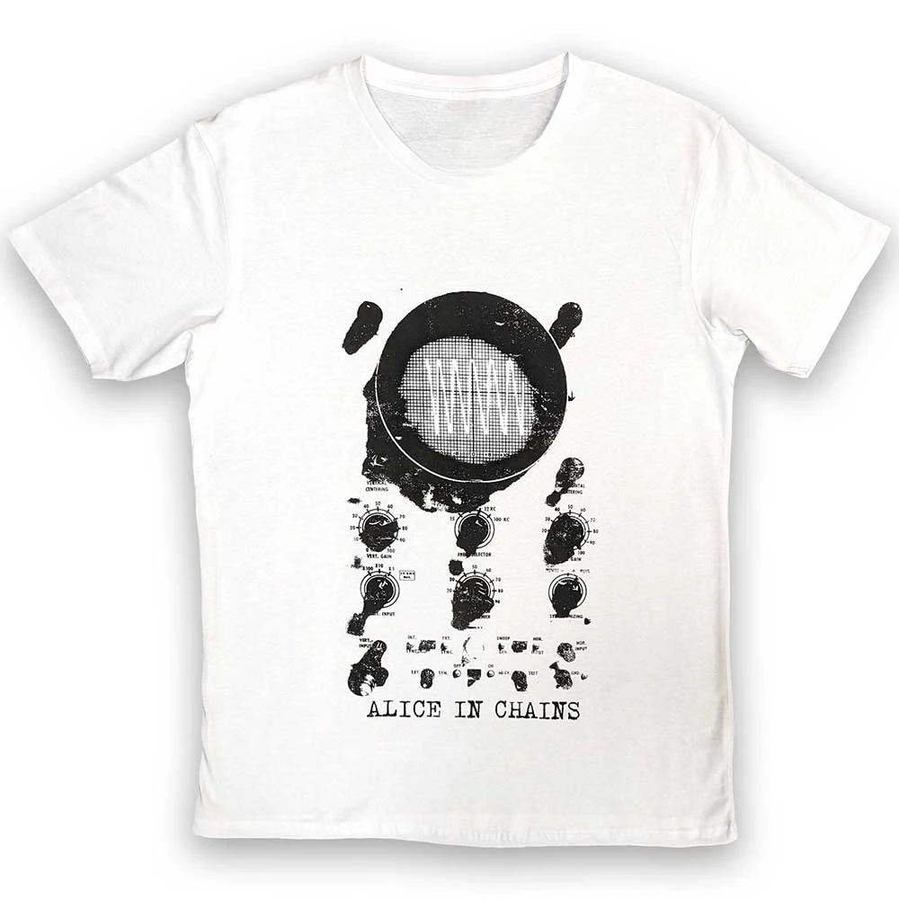 T-Shirt en coton avec image d'oscilloscope Alice in Chains Band, Streetwear d'été pour hommes et femmes