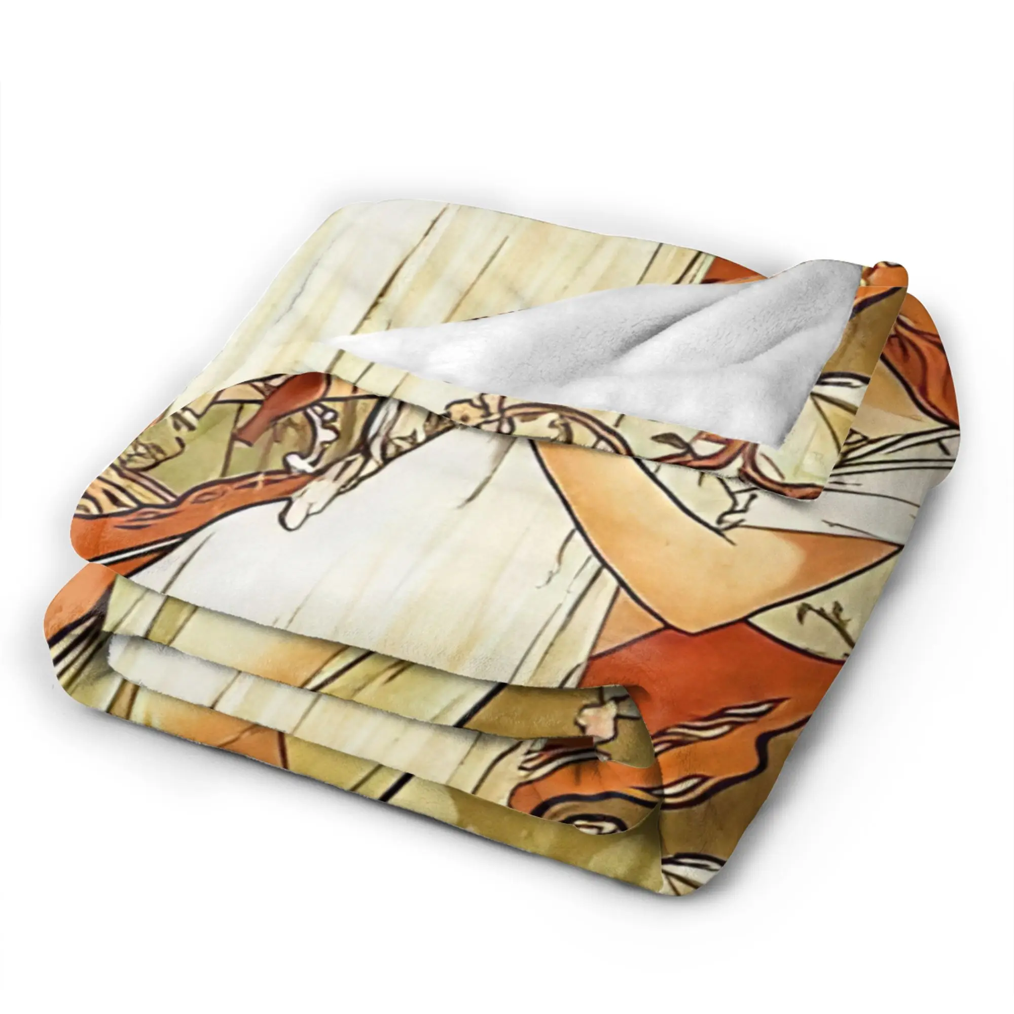 Language of Flowers Alphonse Mucha  Flannel Blanket Winter  Super Warm Throw Blanket Home Decor Pattern Bedspread Sofa Bed Cover
