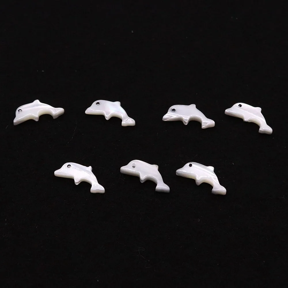 6x14mm Exquisite Dolphin Shaped Natural Sea Shell Handmade Loose Pearl Mother of Pearl DIY Shell Jewelry Bead Accessories Gift