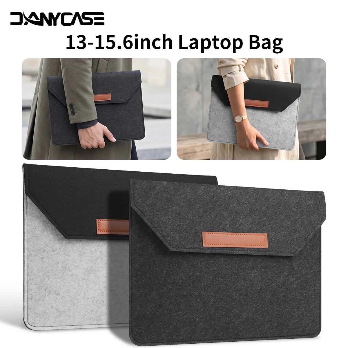 Wool Felt Laptop Bags Sleeve Cover 11-13in 13-15.6 in For Macbook Air Pro Laptop Sleeve Felt Ultralight Notebook Tablet Pad Case